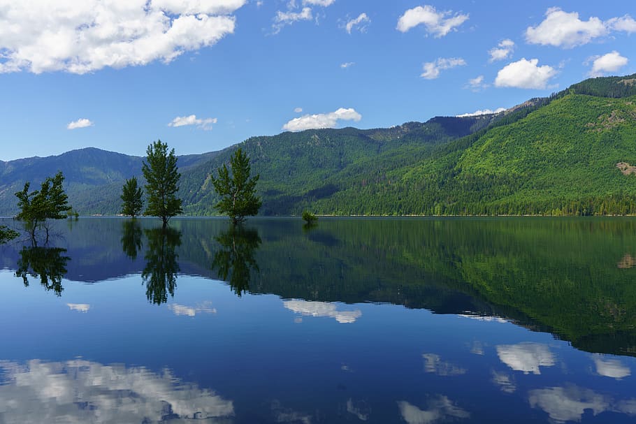 reflection, water, sky, beauty in nature, lake, scenics - nature HD wallpaper