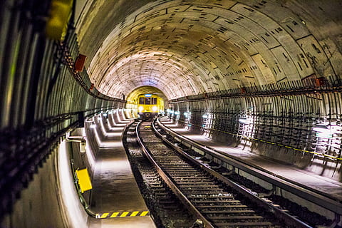 Photo of Train Track Subway, architecture, berlin, blur, brutalist HD wallpaper