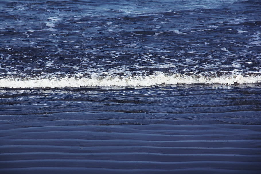 peru, colan district, wave, beach, blue, water, sea, motion HD wallpaper