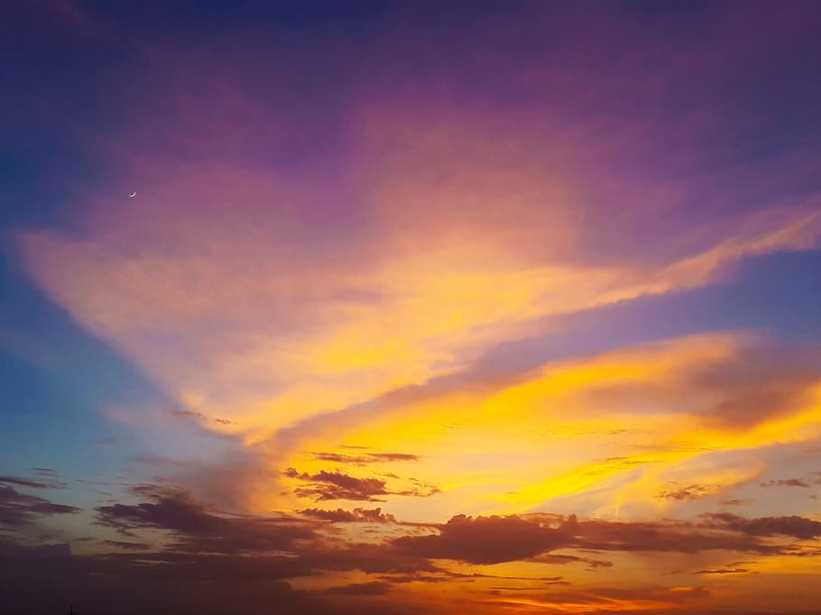 Photography Of Clouds During Golden Hour, dawn, heaven, nature HD wallpaper