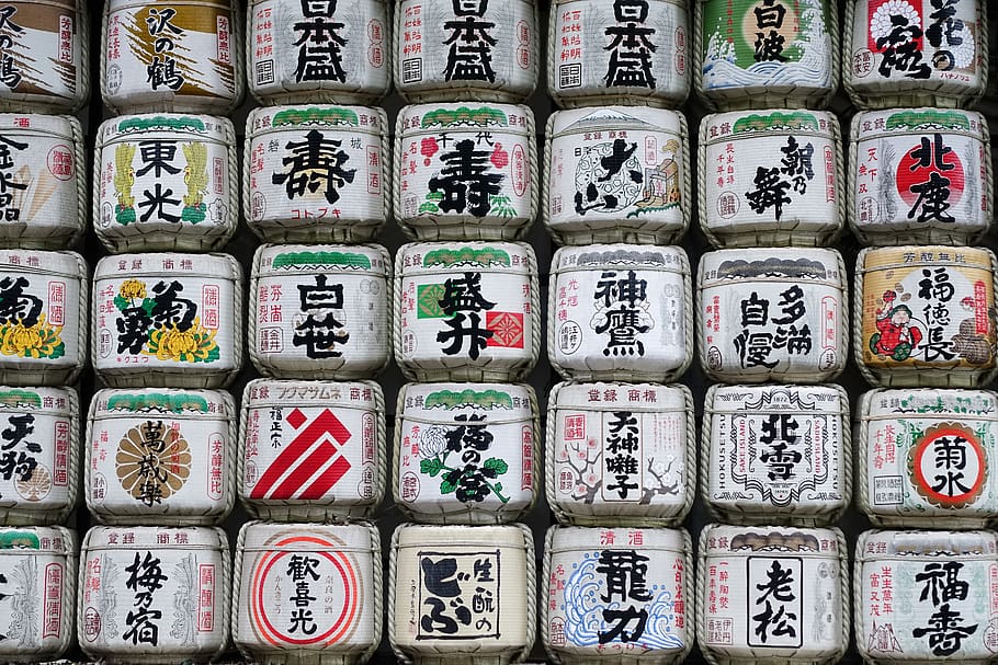 assorted-color kanji script text case, drink, alcohol, sake, beverage HD wallpaper