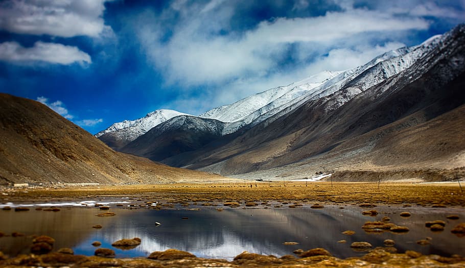 Scenic View of Mountains, amazing, beautiful, clouds, daylight HD wallpaper