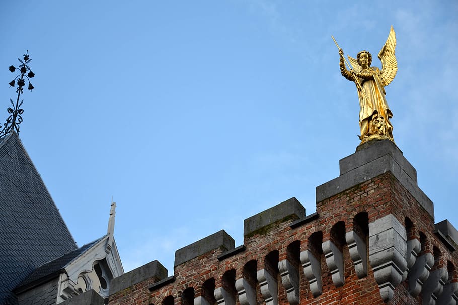 architecture, sculpture, human representation, sky, statue HD wallpaper