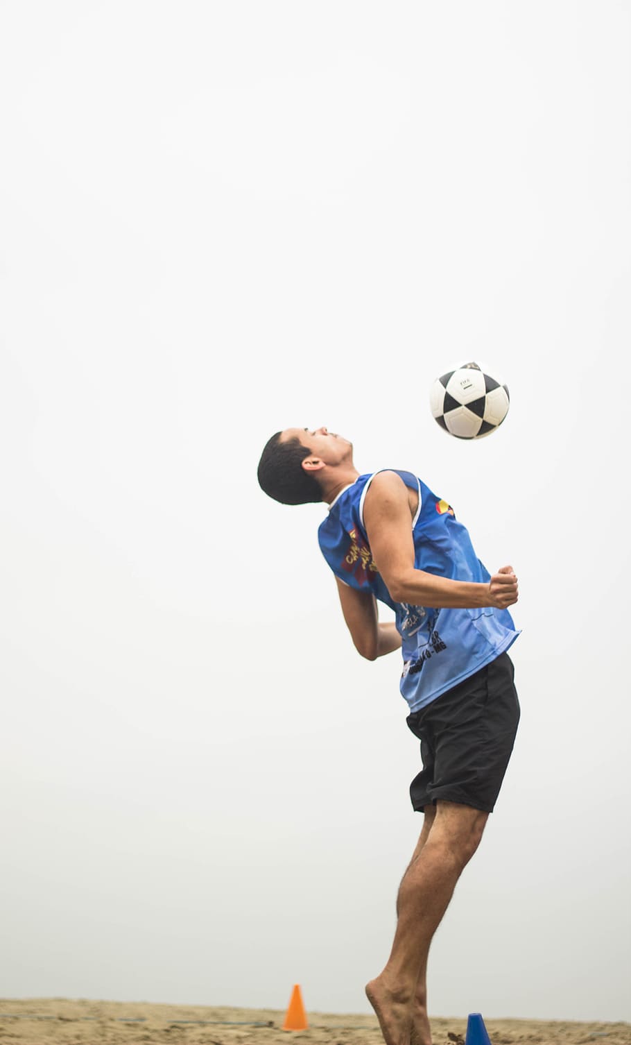 Man Playing Soccer Ball, action, active, athlete, cones, daylight HD wallpaper