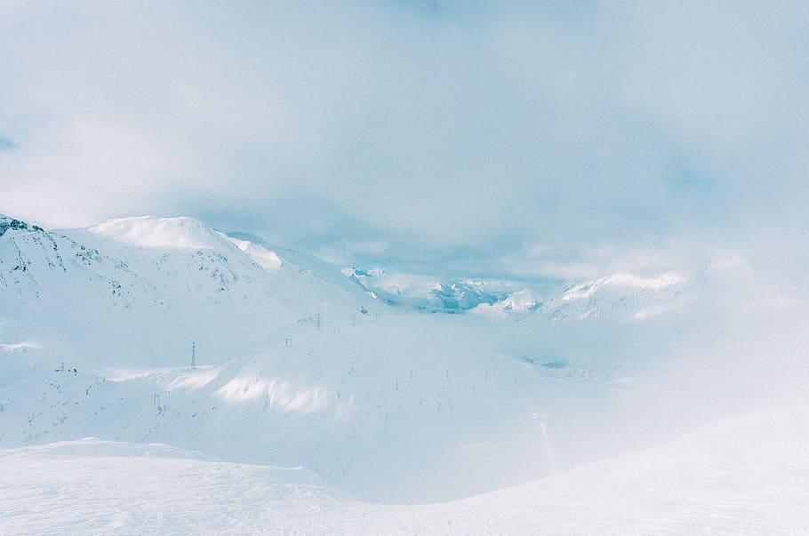 Cold day in mountains, alpine, alps, anton, arlberg, austia, background, HD wallpaper