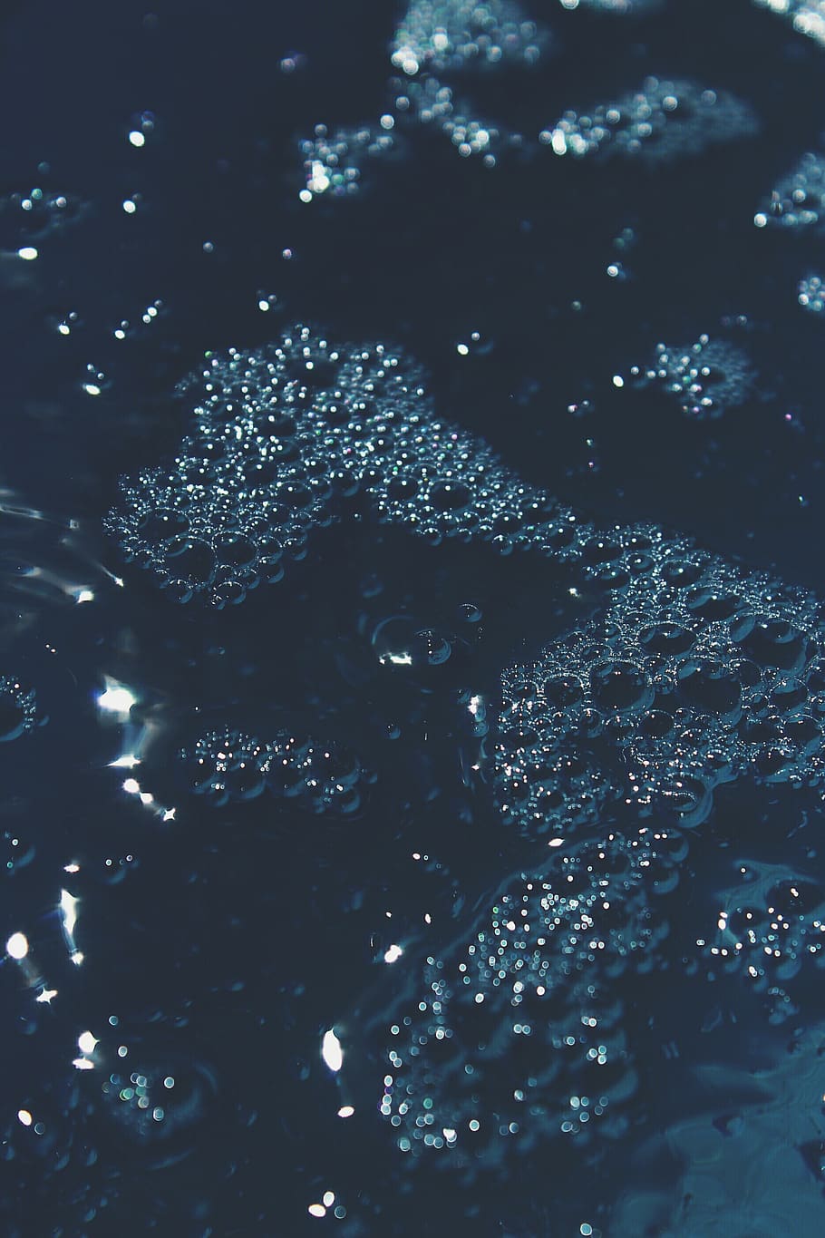 water, bubbles, blue, nature, full frame, no people, backgrounds HD wallpaper