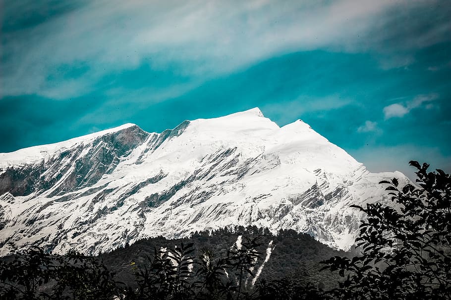 snow covered mountain, mountain range, nepal, nature, peak, outdoors HD wallpaper