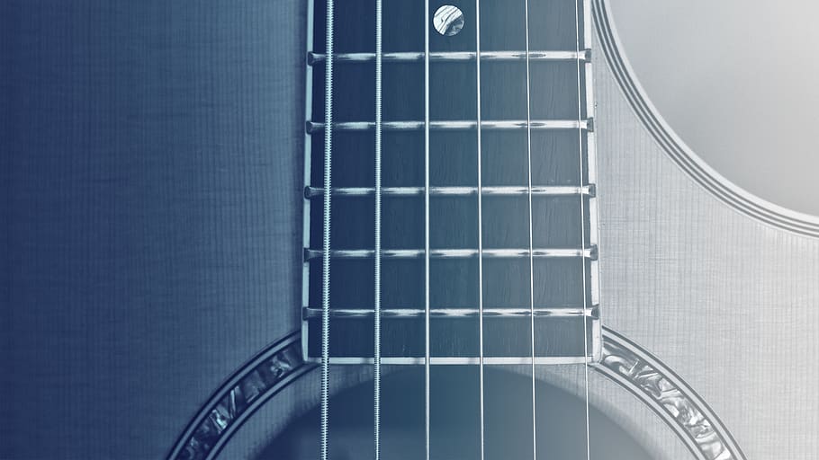 guitar, strings, close, macro, musical instrument, musical equipment HD wallpaper