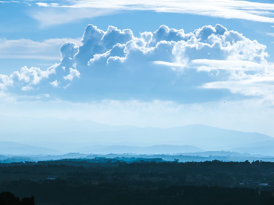 italy, perugia, nature, mountains, hills, blue, minimal, europe, HD wallpaper