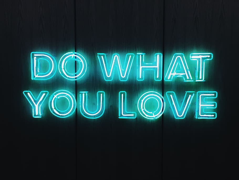 Do What You Love text, communication, neon, night, illuminated, HD wallpaper