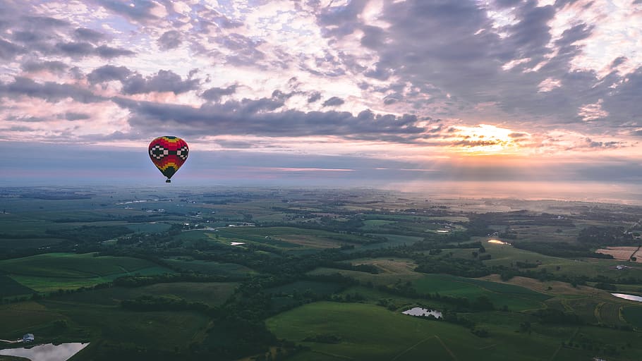 Photo of Hot Air Balloon, adventure, aircraft, bright, clouds HD wallpaper