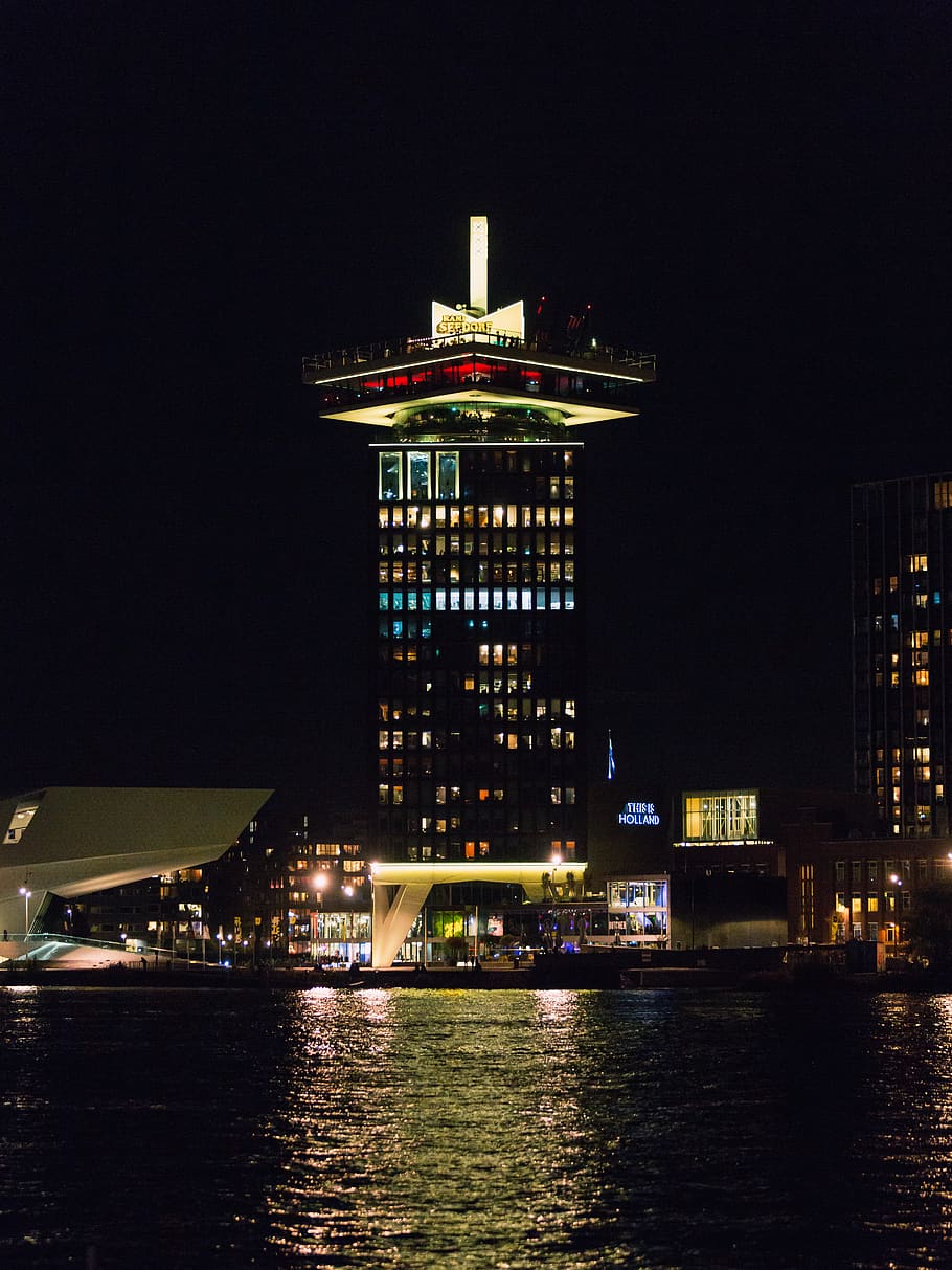 netherlands, amsterdam, architecture, built structure, night HD wallpaper