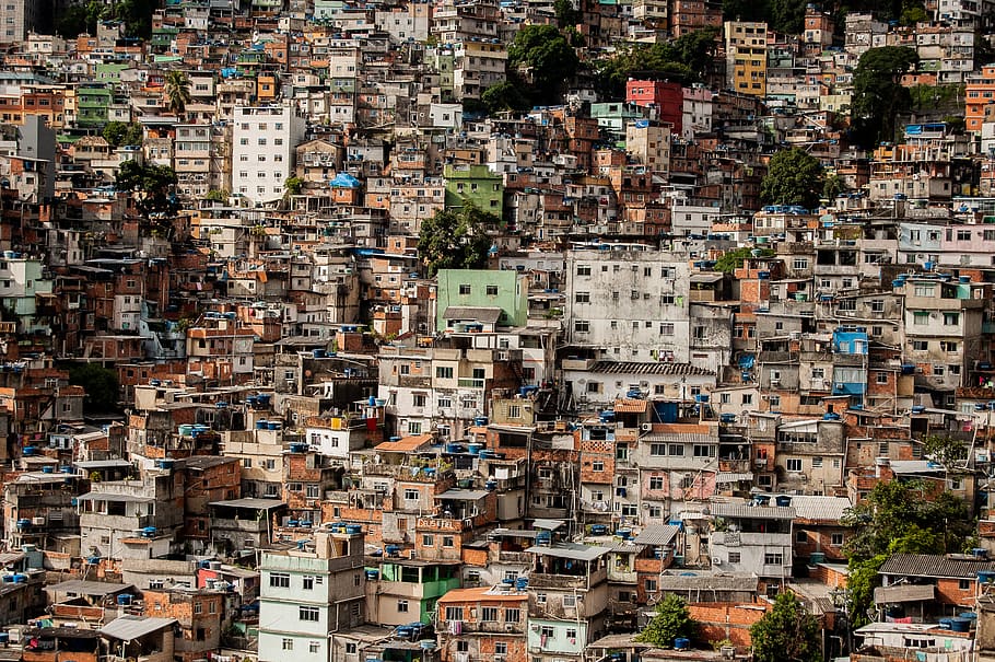 skyline city view, urban, building, slum, metropolis, town, neighborhood HD wallpaper