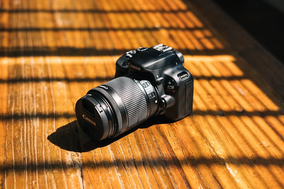 camera, table, canon, sunlight, living, office, creative, creator HD wallpaper