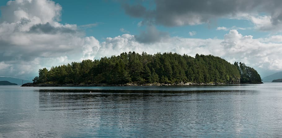 island, norway, sea, landscape, nature, water, scandinavia, HD wallpaper