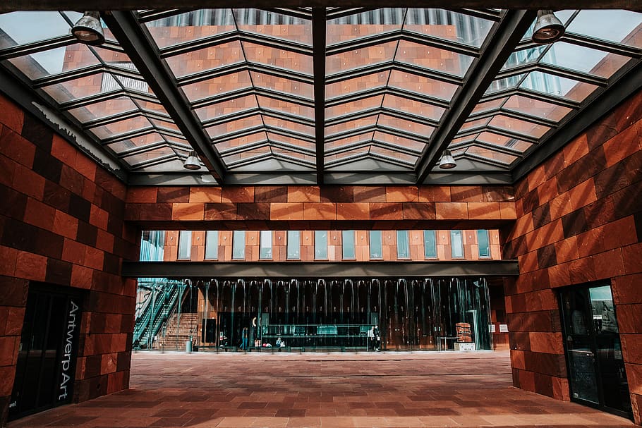 orange building view, architecture, floor, flooring, wood, window HD wallpaper