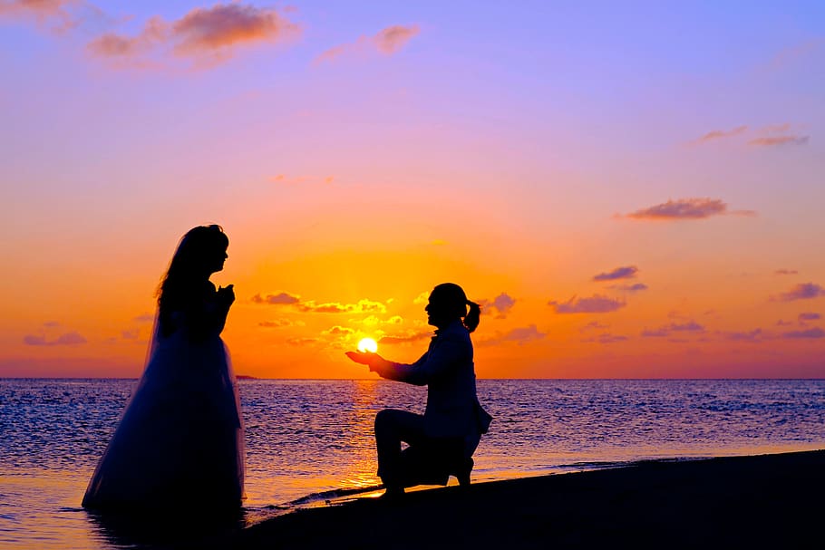 Silhouette of People during Sunset, affair, anniversary, Asad, HD wallpaper