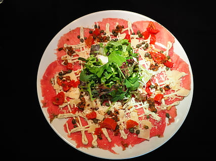 carpaccio, appetizer, meat, starters, restaurant, antipasto HD wallpaper