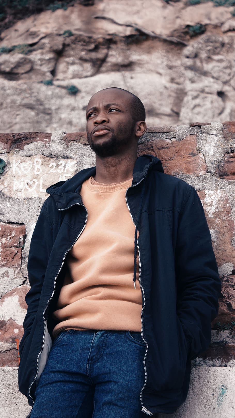 man wearing black jacket, real people, one person, front view HD wallpaper