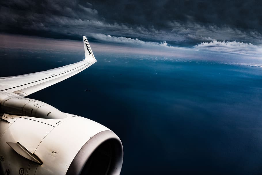plane, sky, cloud, travel, sea, window, landscape, fly, air vehicle HD wallpaper