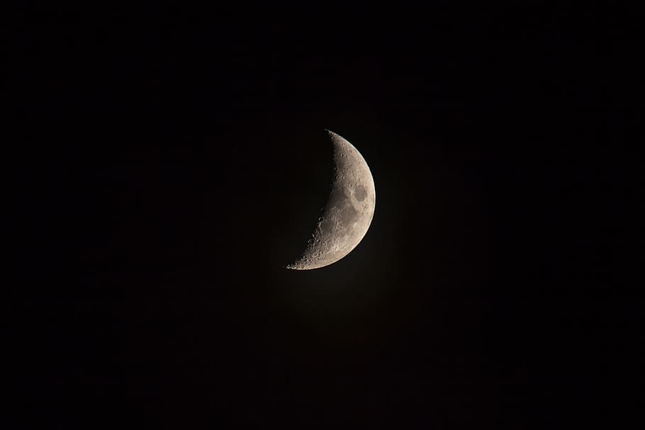 dark, night, moon, light, space, astronomy, sky, planetary moon HD wallpaper