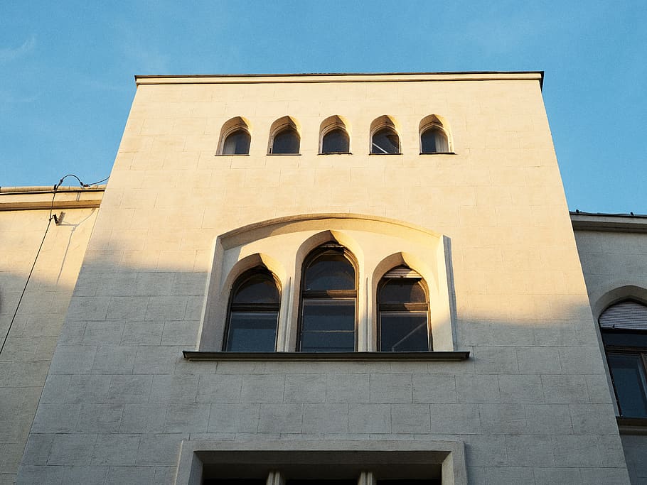 architecture, building, window, arched, wall, tower, skylight HD wallpaper