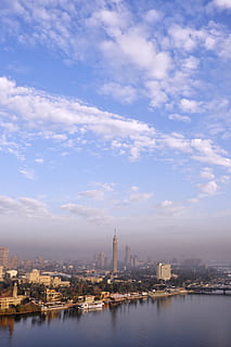 sunset, sunny, sky, egypt, view, river, nile, building exterior HD wallpaper
