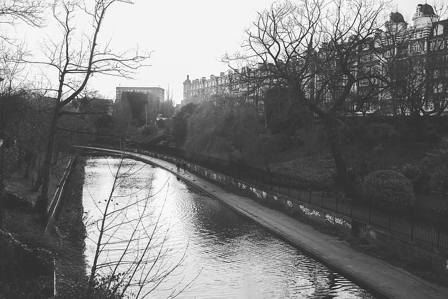 building, engineering, water, river, stream, plants, tree, architecture HD wallpaper