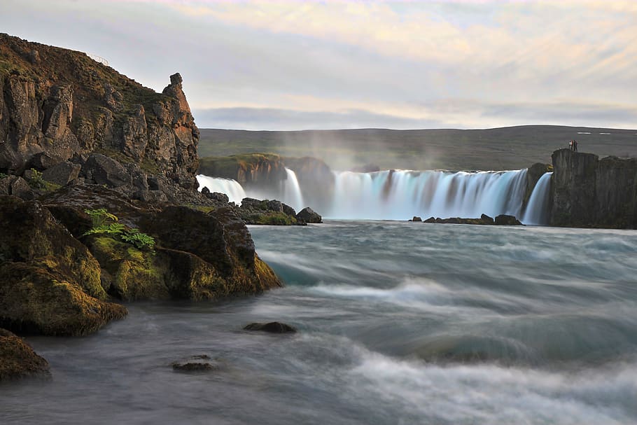 waterfall, river, iceland, scenics - nature, beauty in nature HD wallpaper