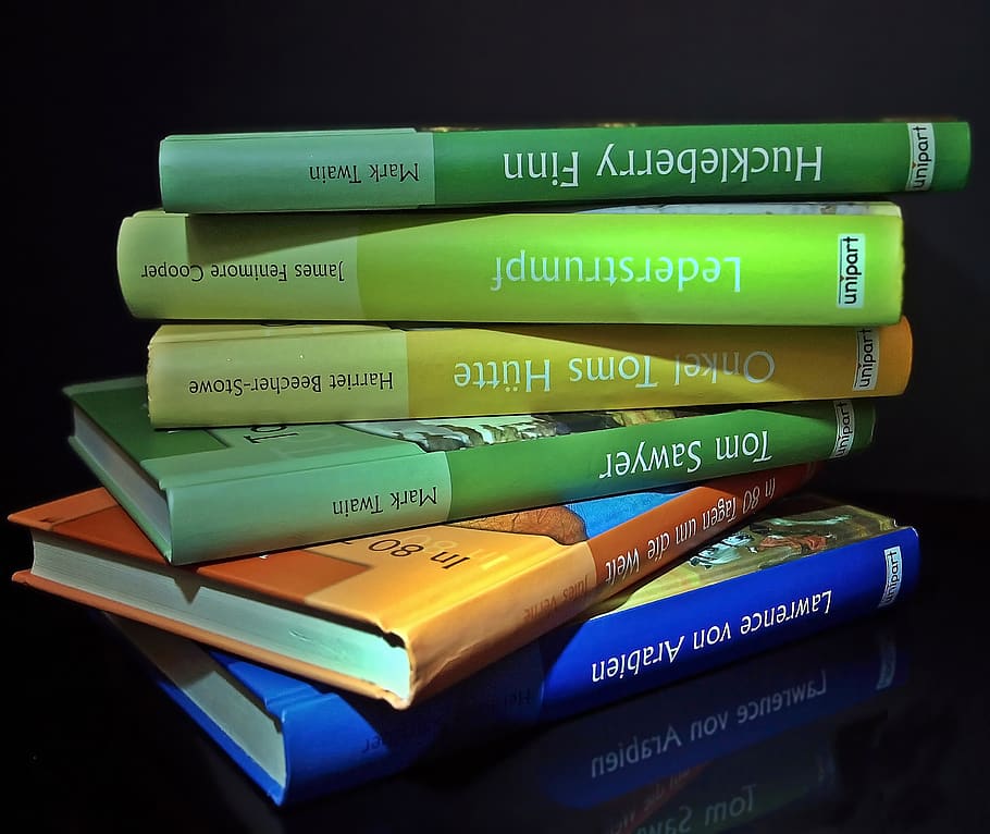 Stacked Mark Twain Book, books, knowledge, read, text, western script HD wallpaper