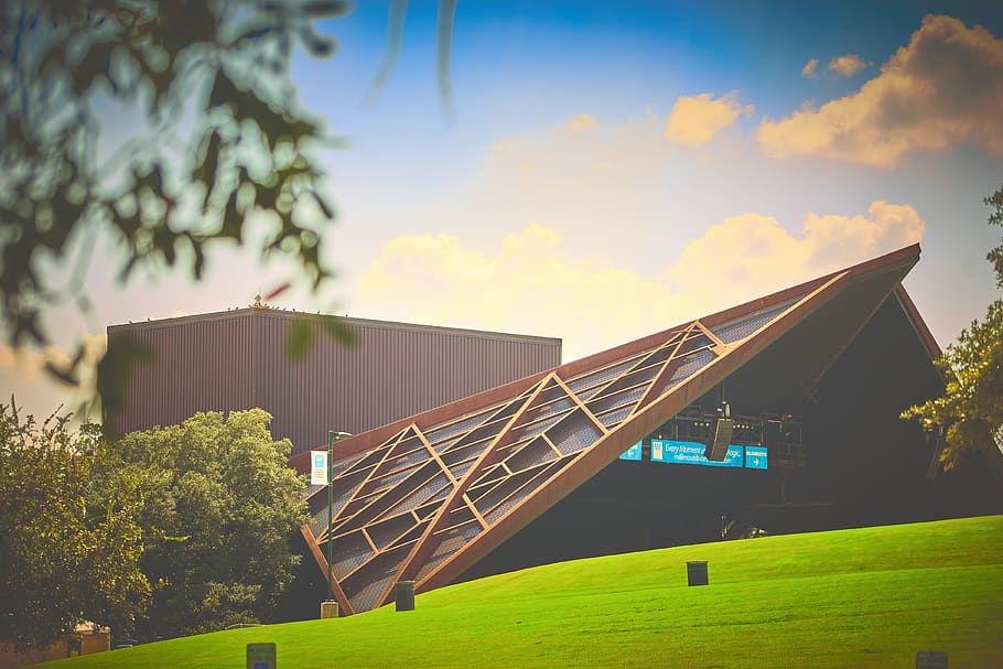 Brown Stadium Under Clear Blue Sky during Daytimne, architecture HD wallpaper