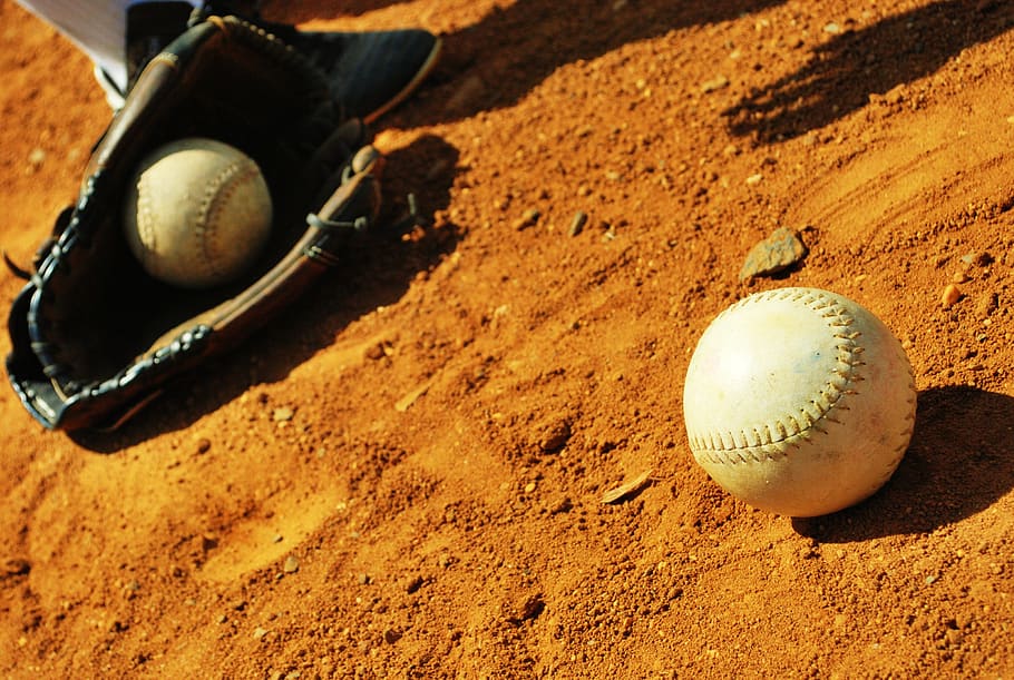 sport, baseball - sport, baseball - ball, land, high angle view HD wallpaper