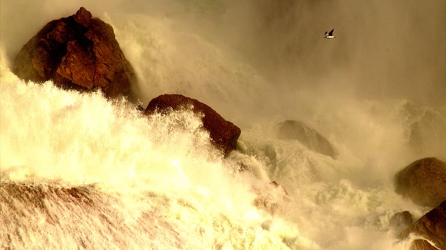 Photo of Sea Waves and Rocks, flow, mist, nature, splash, water HD wallpaper