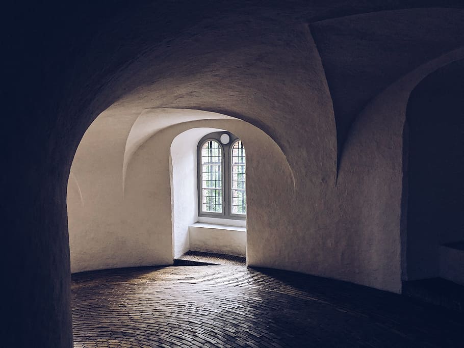 gray concrete structure, building, window, light, shadow, architecture HD wallpaper