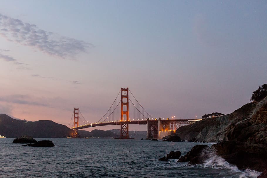 Golden Gate bridge view, building, promontory, architecture, san francisco HD wallpaper