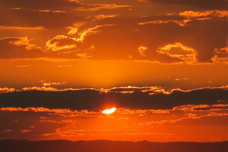 sunset, nature, sky, clouds, in the evening, beauty in nature HD wallpaper