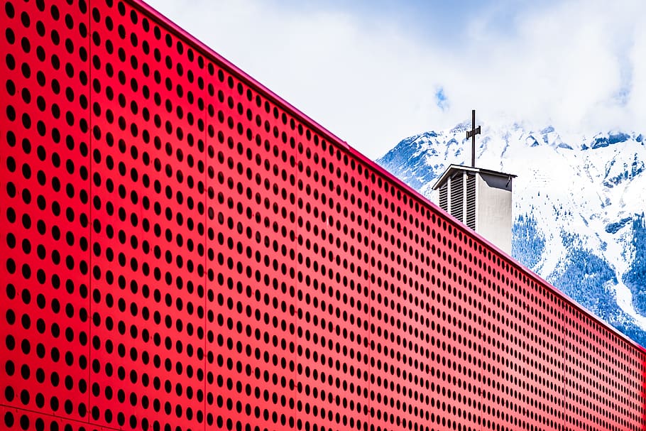 red building, architecture, built structure, sky, building exterior HD wallpaper