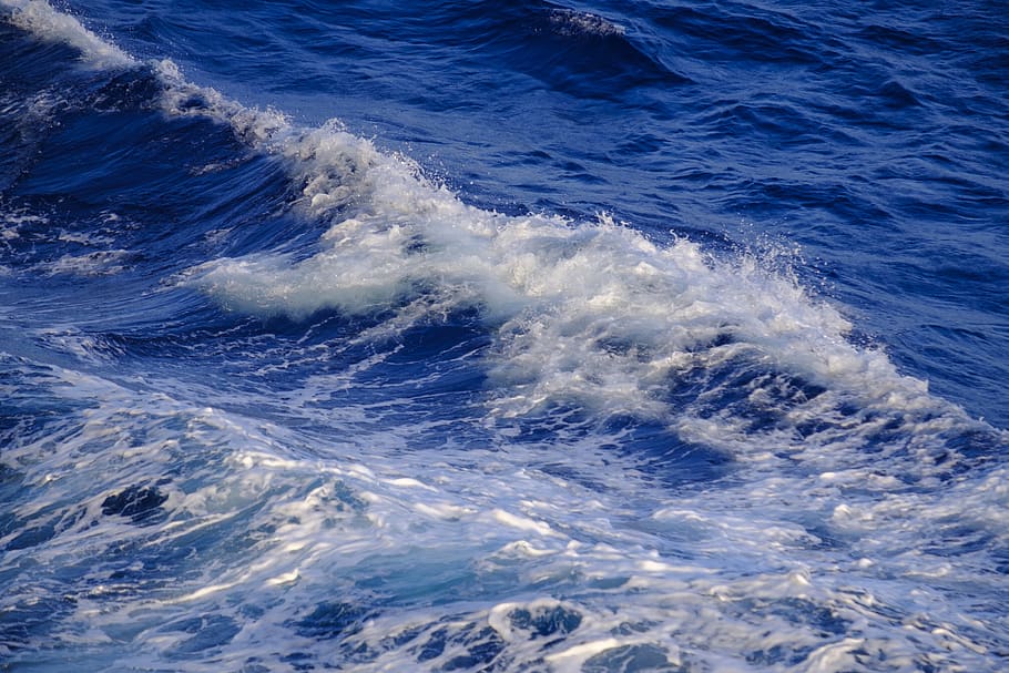 wave, water, sea, ocean, restless, agitated, stormy, wild, foam, HD wallpaper