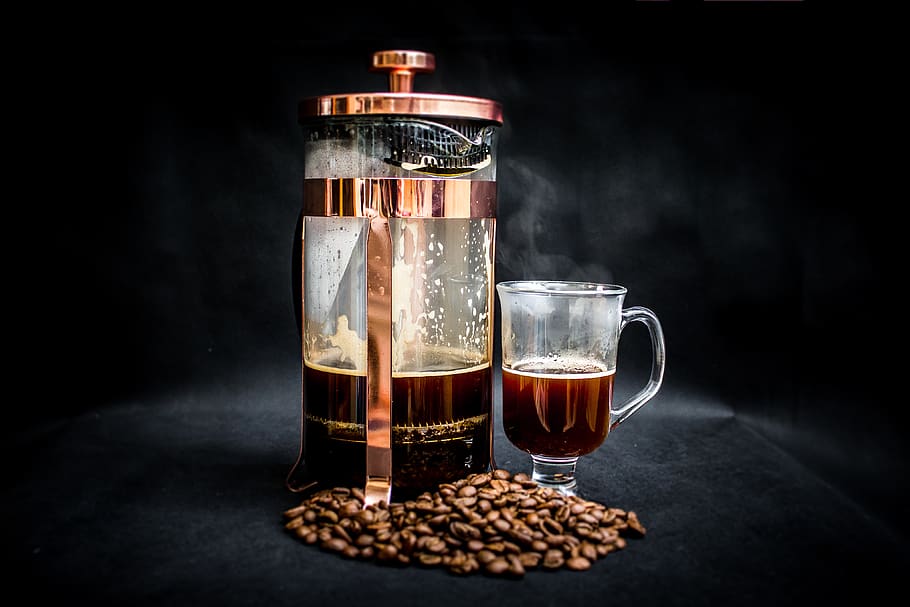 Photo of Coffee Warmer Pump Jar Filled With Coffee, aromatic HD wallpaper