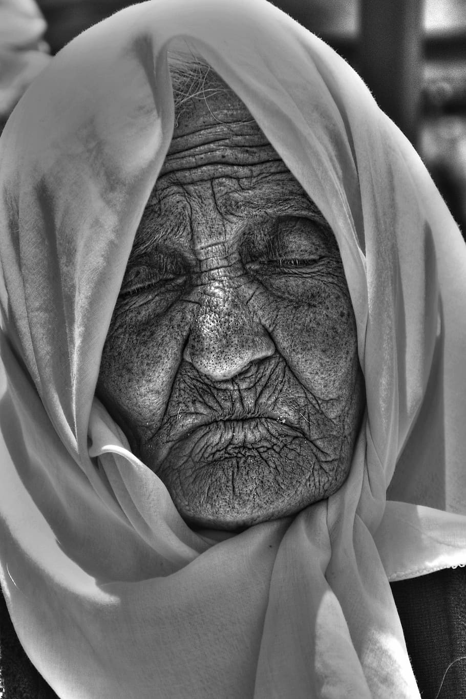 old, fold, live, black white, portrait, face, wrinkled, person HD wallpaper