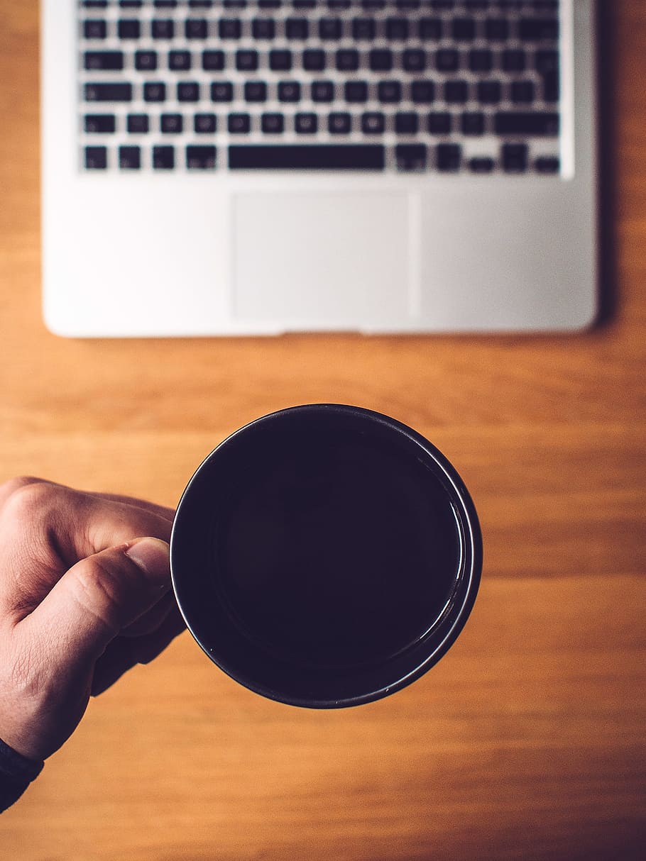 coffee, cup, mug, office, desk, business, working, macbook HD wallpaper