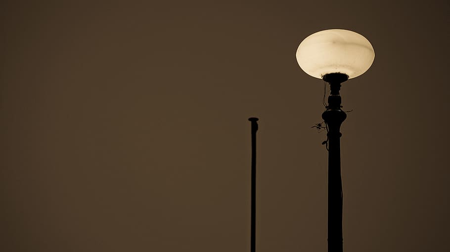 lamp, lampshade, lamp post, lighting, silhouette, light fixture HD wallpaper