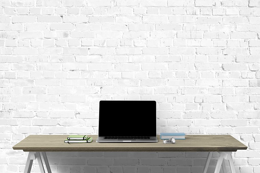 laptop, interior, desk, computer, notebook, technology, communication HD wallpaper