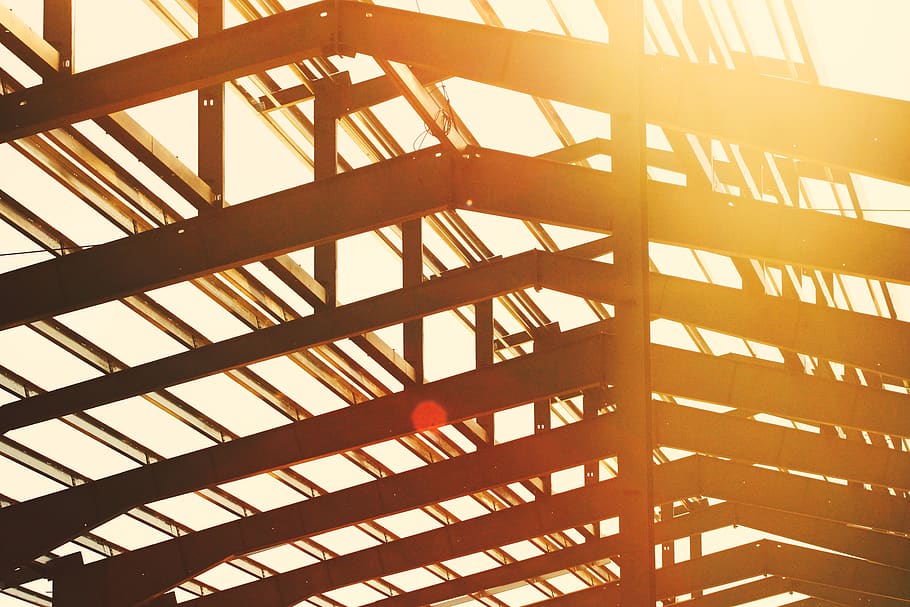 black metal canopy frame, pattern, built structure, low angle view HD wallpaper