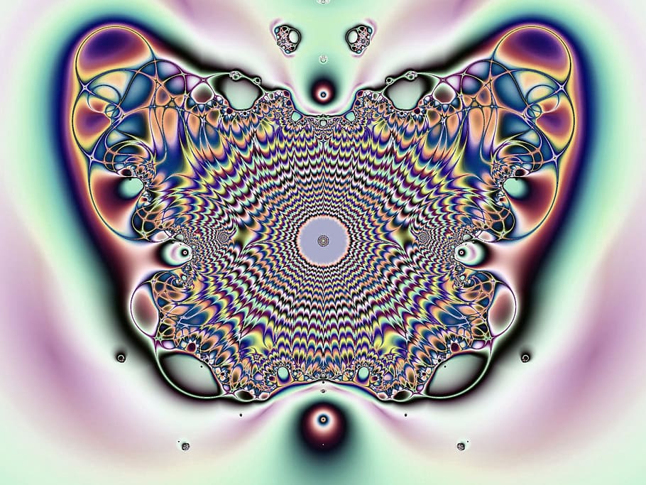 Fractal-based background pattern, symmetrical, symmetry, geometric HD wallpaper