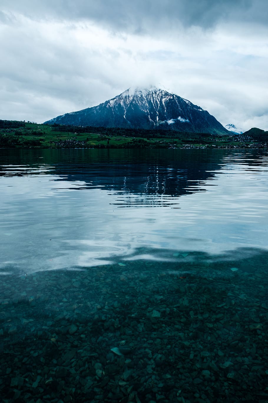 switzerland, lake thun, alps, suisse, lac, water, niesen, mountains, HD wallpaper