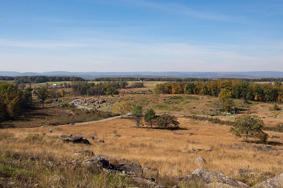 nature, landscape, outdoors, gettysburg, civil war, big round top