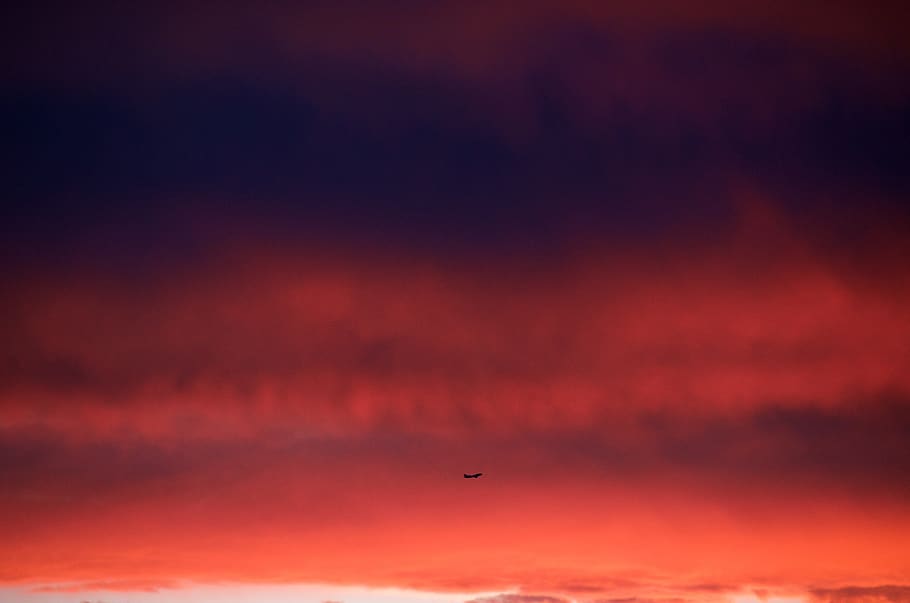 canada, vancouver, central, sunset, cloud, airplane, cloud - sky HD wallpaper