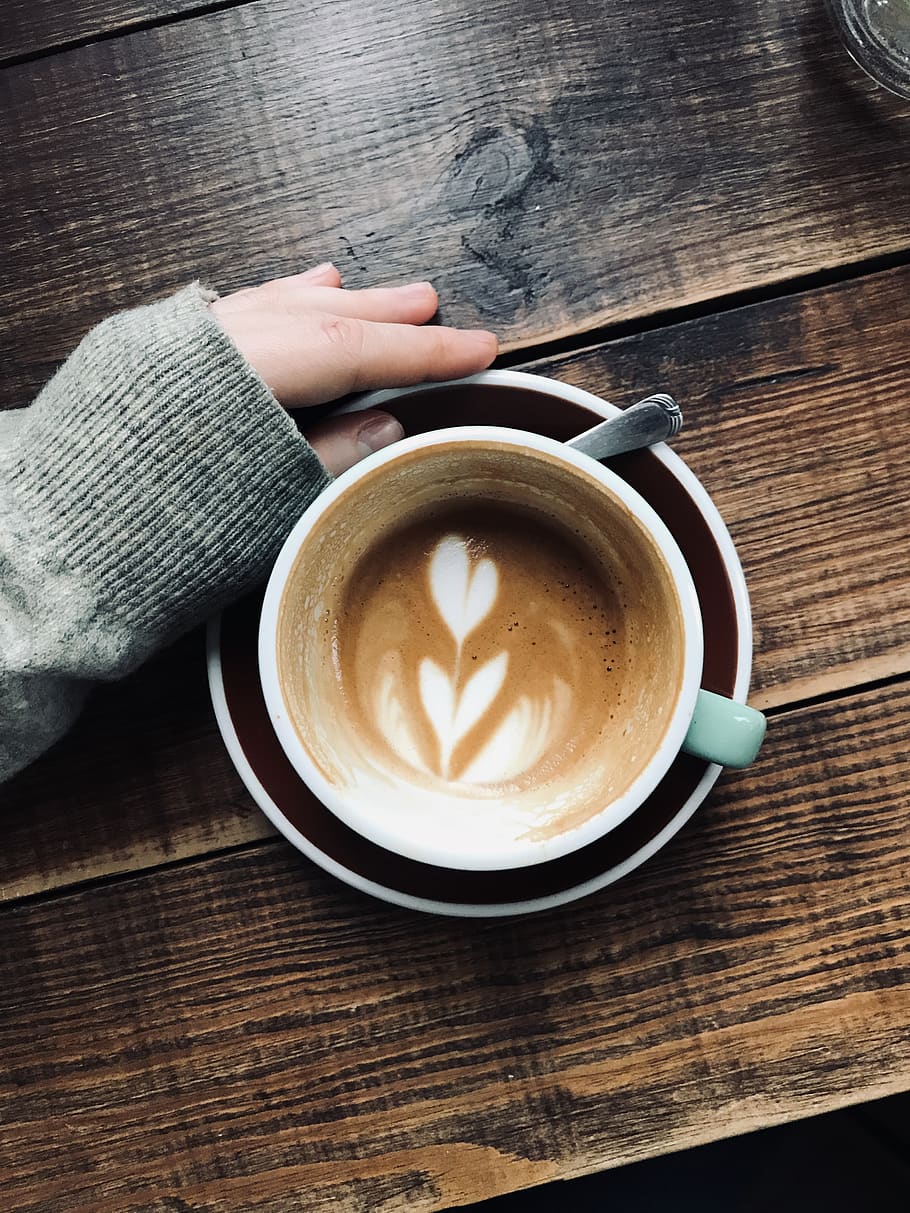 Filled Cup on Saucer, art, beverage, break, caffeine, cappuccino HD wallpaper