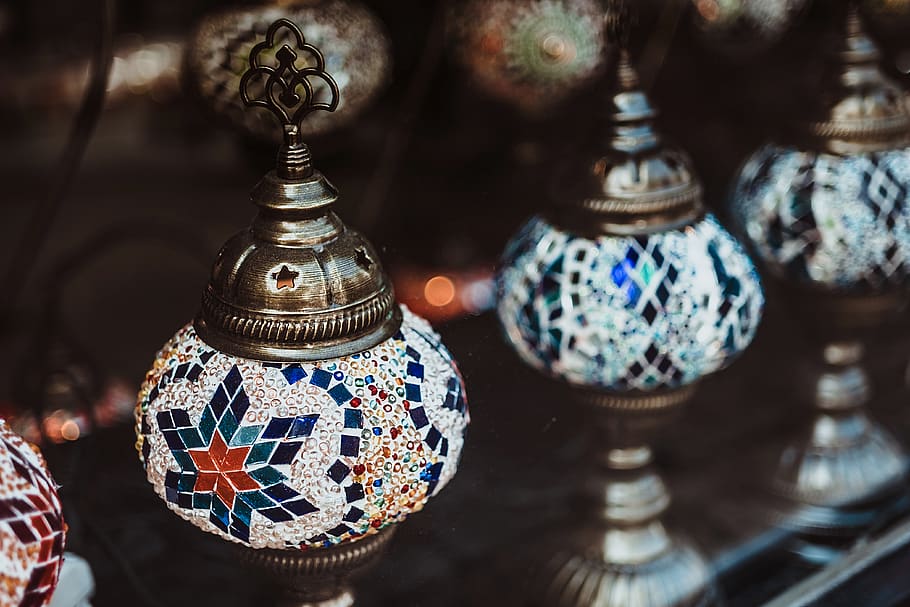 assorted-color table decor, no people, lighting equipment, pattern HD wallpaper